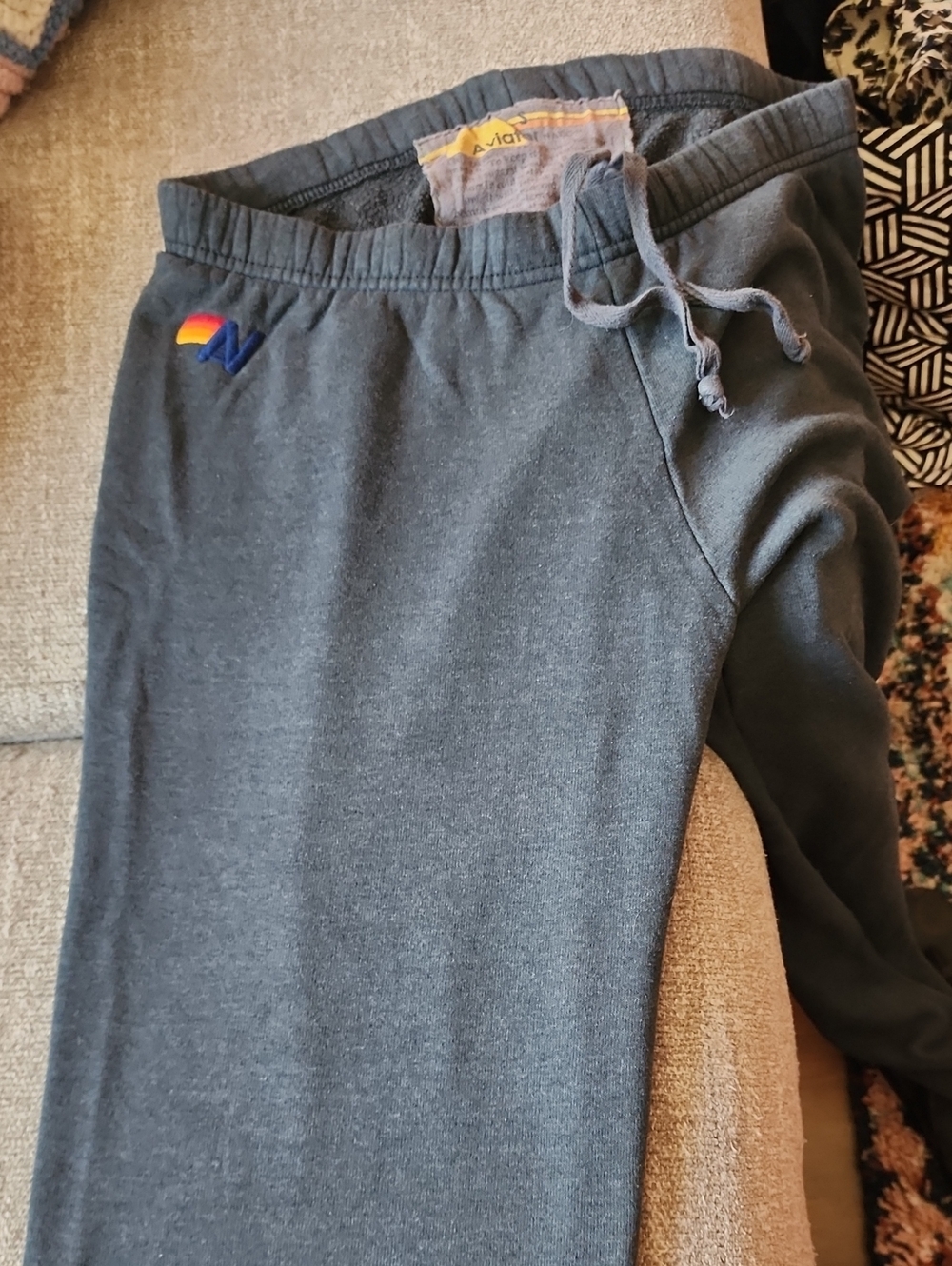 Aviator Nation Lightning Bolt Sweatpants Black Joggers Women's Lounge Pants - Picture 8 of 9